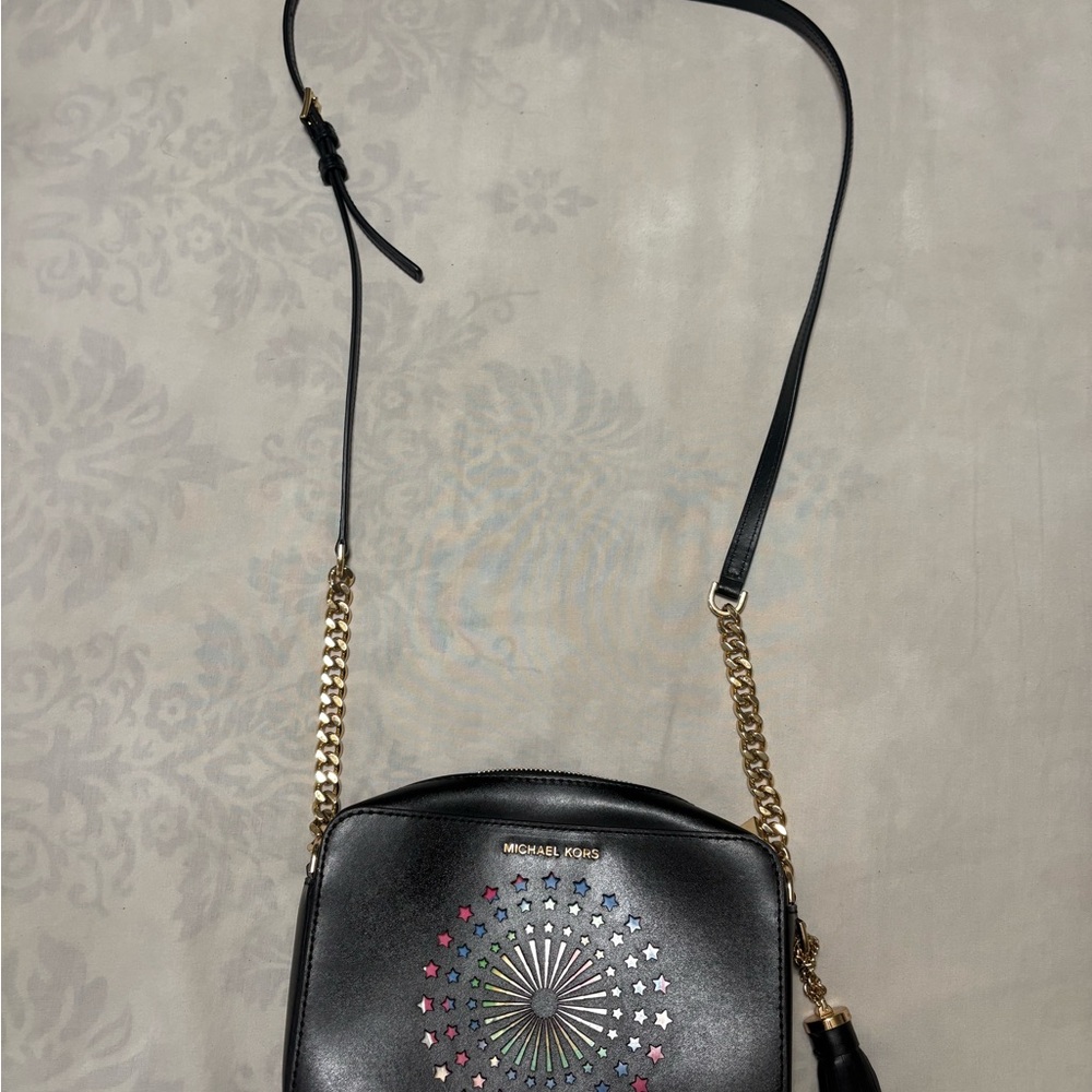 Michael Kors Black Crossbody Bag with Colorful Starburst - Picture 4 of 16